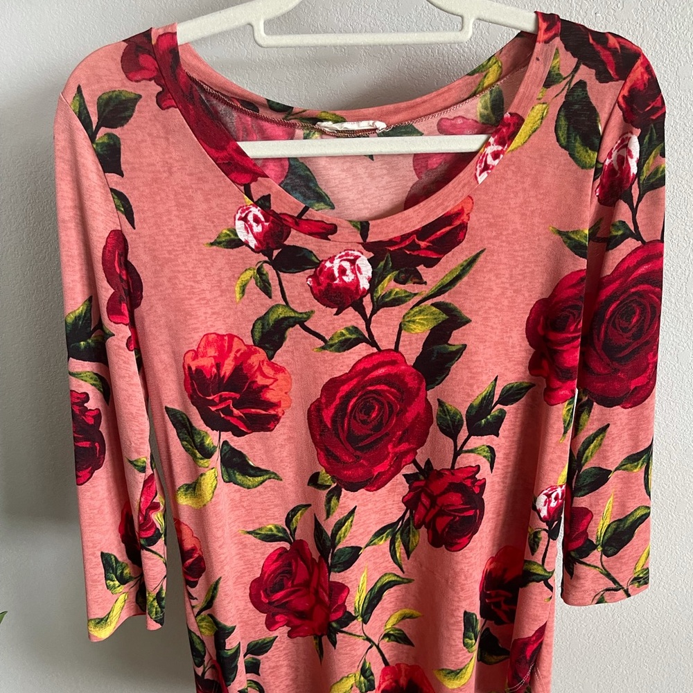 a.gain women’s floral pink shirt